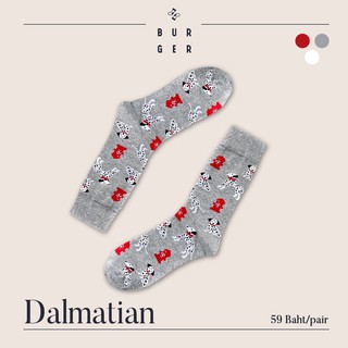 Dalmatian ถุงเท้าแฟชั่น ลายหมาดัลเมเชี่ยน สายคิ้วท์ สายสตรีท ถุงเท้าครึ่งแข้ง ราคาถูก คุณภาพดี