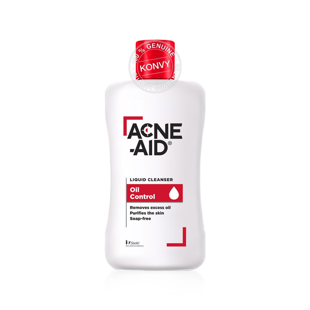 ภาพที่ให้รายละเอียดเกี่ยวกับ ACNE-AID Liquid Cleanser เเอคเน่เอด คลีนเซอร์ล้างหน้าสำหรับผู้มีปัญหาสิว สูตรสีแดงสำหรับผิวมัน.