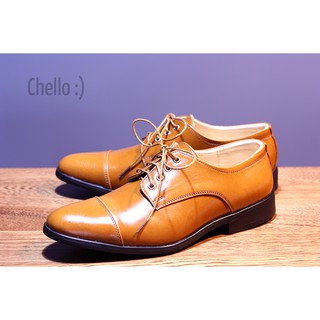 Chello รองเท้าหนัง CAP-TOE DERBY SHOES IN BEIGE รุ่น SLU047-3