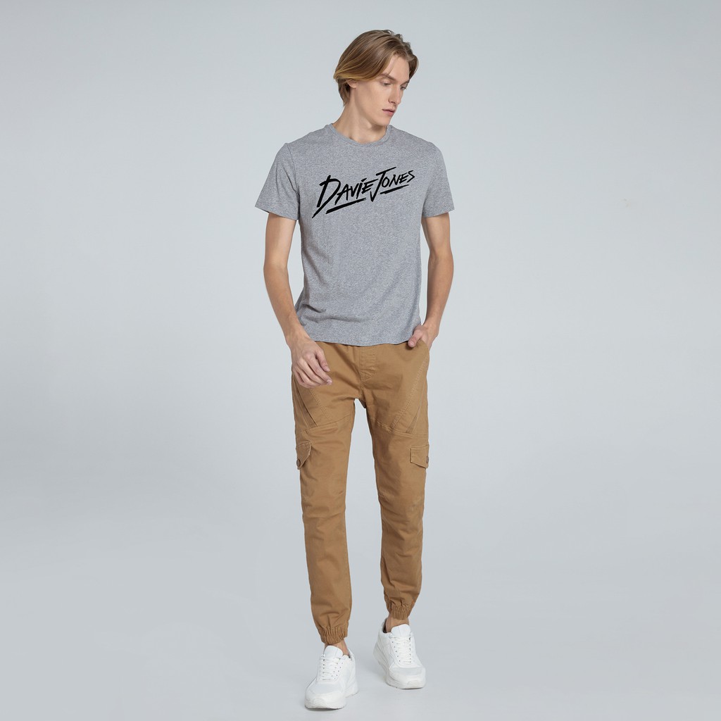 เสื้อยืดใหม่-2022davie-jones-เสื้อยืดพิมพ์ลายโลโก้-สีเทา-logo-print-t-shirt-in-grey-lg0014tdl-xl-xxl-3xl