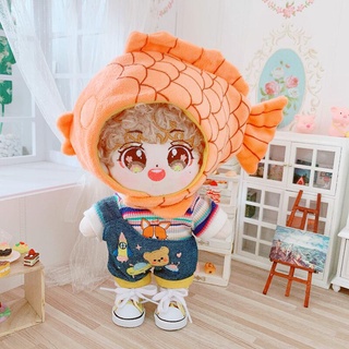 Doll clothes Snapper Roasted Hat 20cm Thick Fish Roasted Hat Toy Clothes Star Cotton Doll Dress Up Wear Puppet Wear