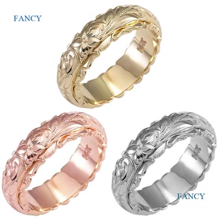 Fancy แหวนหมั้น รูปดอกกุหลาบนูน สีทอง สีเงิน สําหรับเจ้าสาว งานแต่งงาน