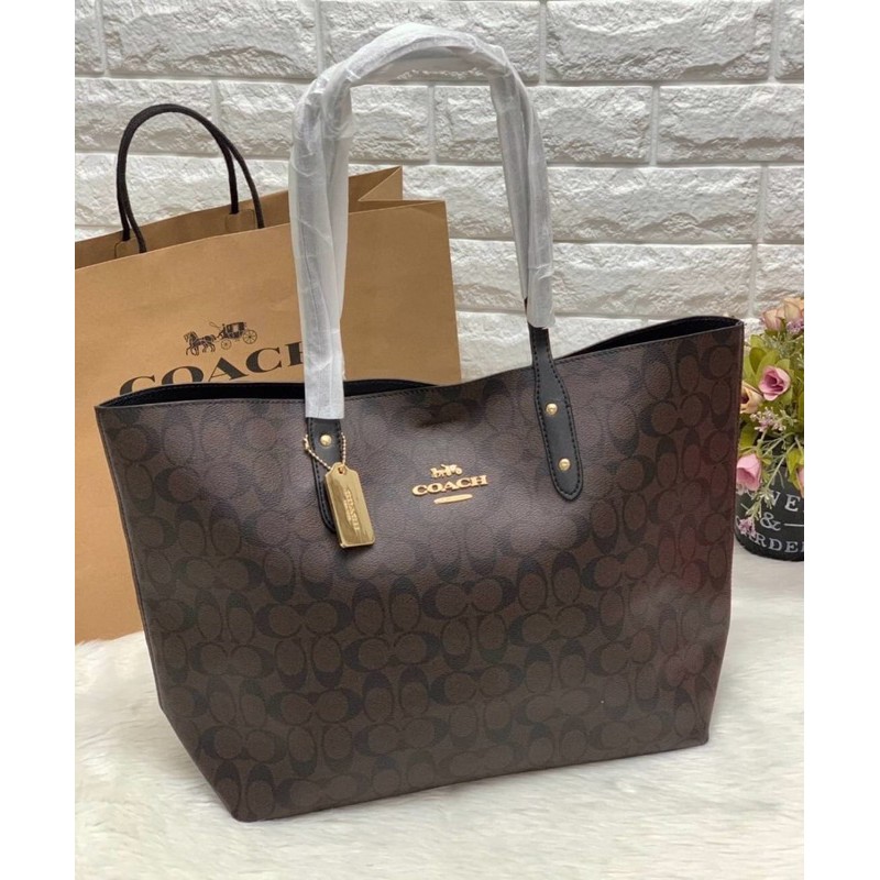 COACH TOWN TOTE IN SIGNATURE CANVAS COACH F76636 gs76636 Shopee Thailand