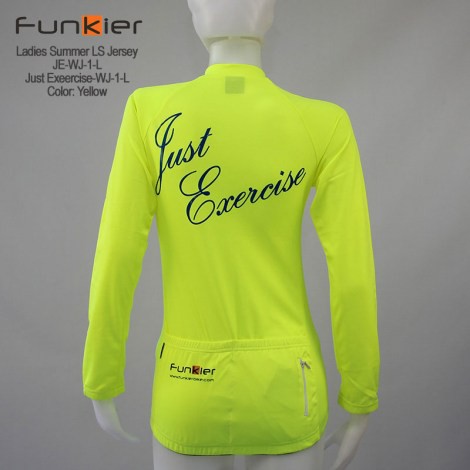 เสื้อจักรยานแขนยาวผู้หญิง-funkier-just-exercise-เหลือง