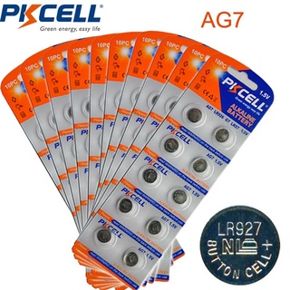 100pcs/10Card  AG7 Battery  1.5V LR57 L927 395 SR57 SR927SW 195 Button Coin Cell Alkaline Battery PKCELL