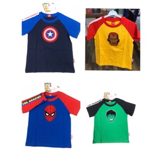 Marvel เสื้อเด็ก กัปตันอเมริกา สไปรเดอร์แมน ฮัก ไอรอนแมน