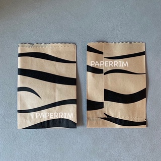 ราคาถุงกระดาษลายเสือ ซองโตเกียวลายเสือ ซองใส่ขนมลายเสือ (ไม่ขยายข้าง ขนาด 5.5x8 นิ้ว 100ใบ/แพ็ค)