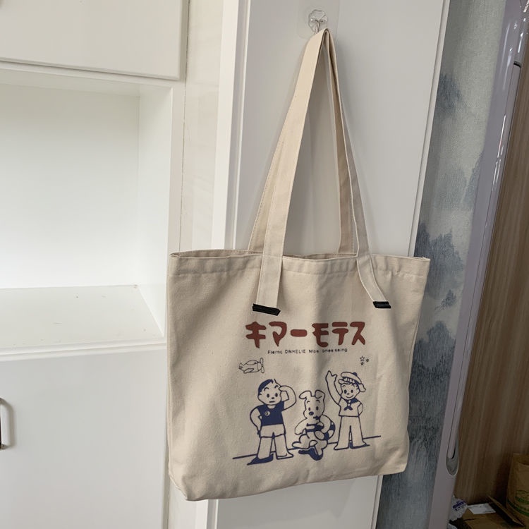 hot-new-bag-female-2022-new-ins-canvas-bag-female-studentกระเป๋าสะพายข้างความจุขนาดใหญ่-all-match-school-bag-tote-bag