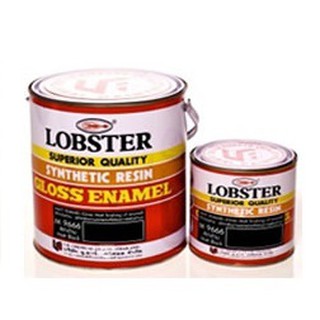 สีเคลือบเงา LOBSTER M 9666 สีดำด้าน 0.875ลิตร