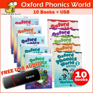 *พร้อมส่ง ฟรี USB/CD  แบบฝึกหัดOxford Phonics World 10 เล่ม + CD 10 แผ่น Level 1-5 สำหรับน้องๆวัยประถมนะคะ