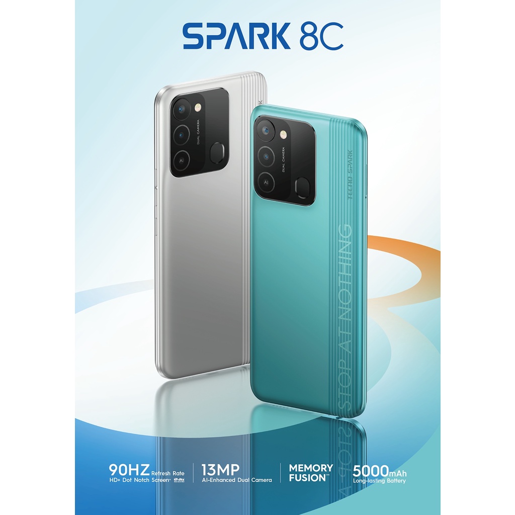 ภาพหน้าปกสินค้าTecno Spark 8C หน้าจอ 6.6 นิ้ว 90Hz มาพร้อม Android 11 Go edition กล้องหลัง 13 ล้านพิกเซล และแบตเตอรี่ 5000mAh