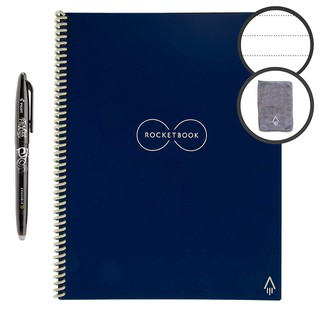 Rocketbook Smart Reusable Notebook Lined Eco-Friendly Notebook with 1 Pilot Frixion Pen & 1 Cloth USA Imported Authentic