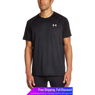 Under Armour เสื้อยืดแขนสั้น Under Armour Mens Tech Short Sleeve T-Shirt, Black /White, Small Under Armour Sports T-shi