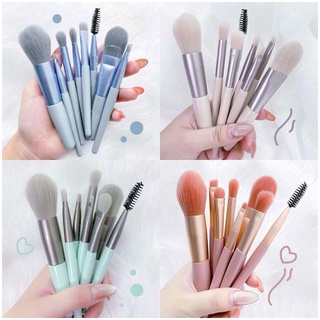 ชุดแปรงแต่งหน้า Makeup Brush แปรงแต่งหน้าขนาดพกพา แปรงเครื่องสําอาง แบบพกพา 8 ชิ้น（464）