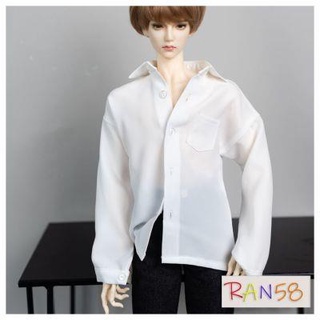 Bjd เสื้อเชิ้ต แขนยาว ผ้าชีฟอง สีขาว 1/4 1/3 68 73 ID75