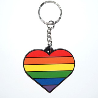 พวงกุญแจยาง Rainbow gay LGBT รุ้ง เกย์ หัวใจ heart