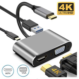 USB C อะแดปเตอร์ HDMI VGA สำหรับแล็ปท็อปโน้ตบุ๊ค Xiaomi Macbook Pro Air Thunderbolt 3 สำหรับ Samsung Galaxy S10 / S9 / S