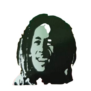 bob marley รูปบ๊อบ มาเล่ วัสดุสติ๊กเกอร์พลาสติก ขนาดแผ่น เอ4  ในแผ่นมี 5 รูป เล็กใหญ่คละกัน จำนวน 2 แผ่น
