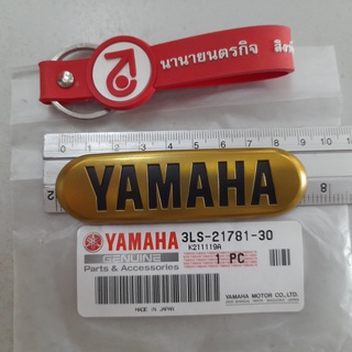 3LS2178130 โลโก้ ตรา Yamaha สีทอง ติดท้าย  SR400 ROAD STAR XV1600 XV1700 แท้ YAMAHA 3LS-21781-30 ราคา 1 ชิ้น LOGO