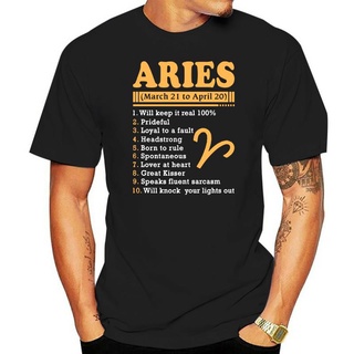 เสื้อยืดผ้าฝ้ายพิมพ์ลายขายดี เสื้อยืด ลายราศี Aries March 21 To April 20