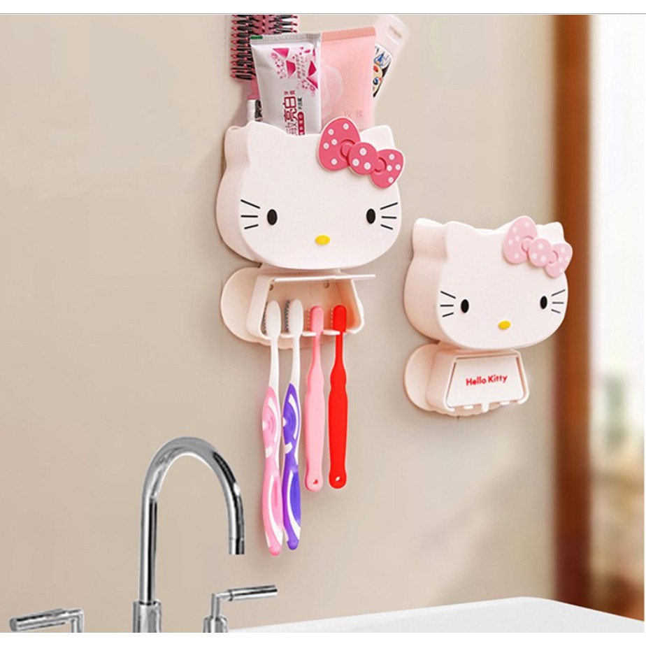 แขวนแปรงสีฟัน-คิตตี้-ของใช้คิตตี้-hello-kitty-toothbrush-holders-wall-mounted