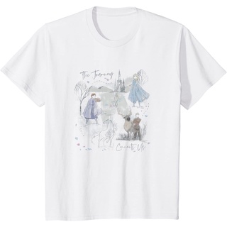 เสื้อยืดผ้าฝ้ายพรีเมี่ยม เสื้อยืด พิมพ์ลายโปสเตอร์ Disney Frozen 2 Sketched สีน้ํา