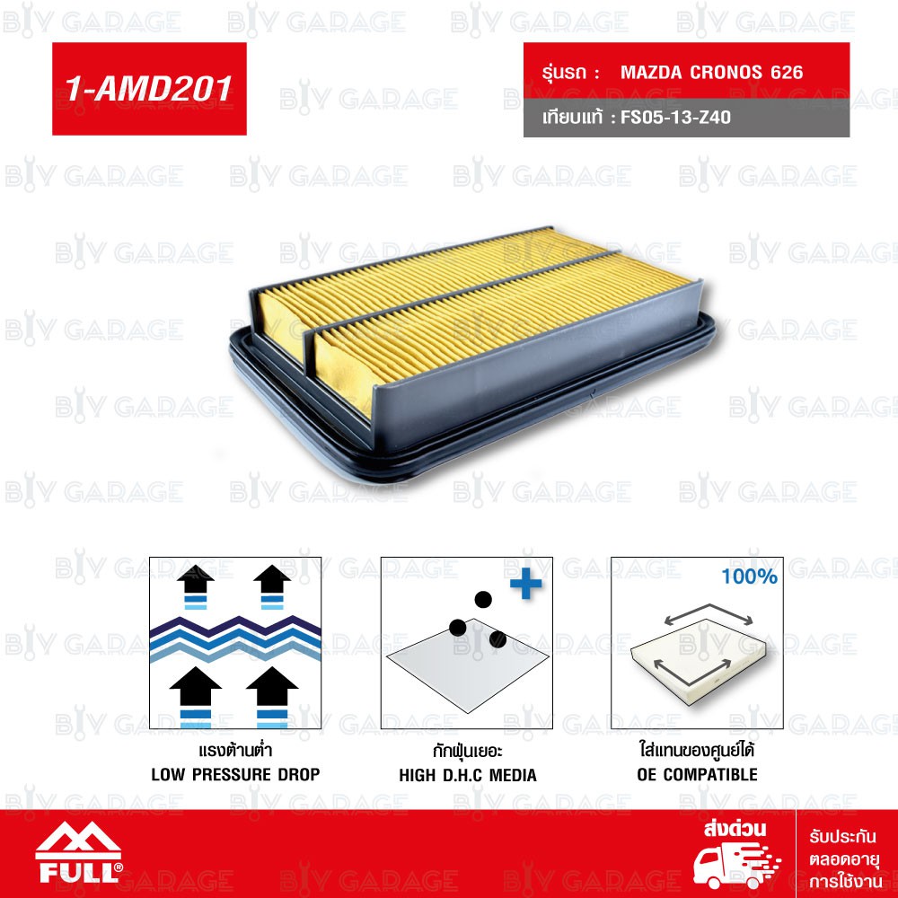 full-ไส้กรองอากาศ-กรองอากาศ-ใช้สำหรับ-mazda-cronos-626-มาสด้า-โครโนส-626-fs05-13-z40-1-amd201