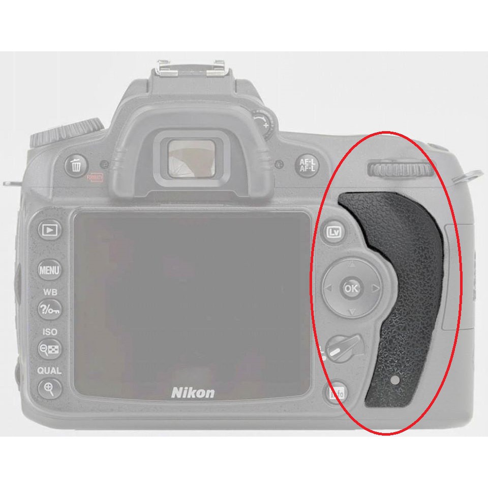 ยางรองนิ้วโป้ง-nikon-d90-กาว-3m-เปื่อย-ย้วย-บวม-เรามีอะไหล่สำรองมาเปลี่ยนแล้ว