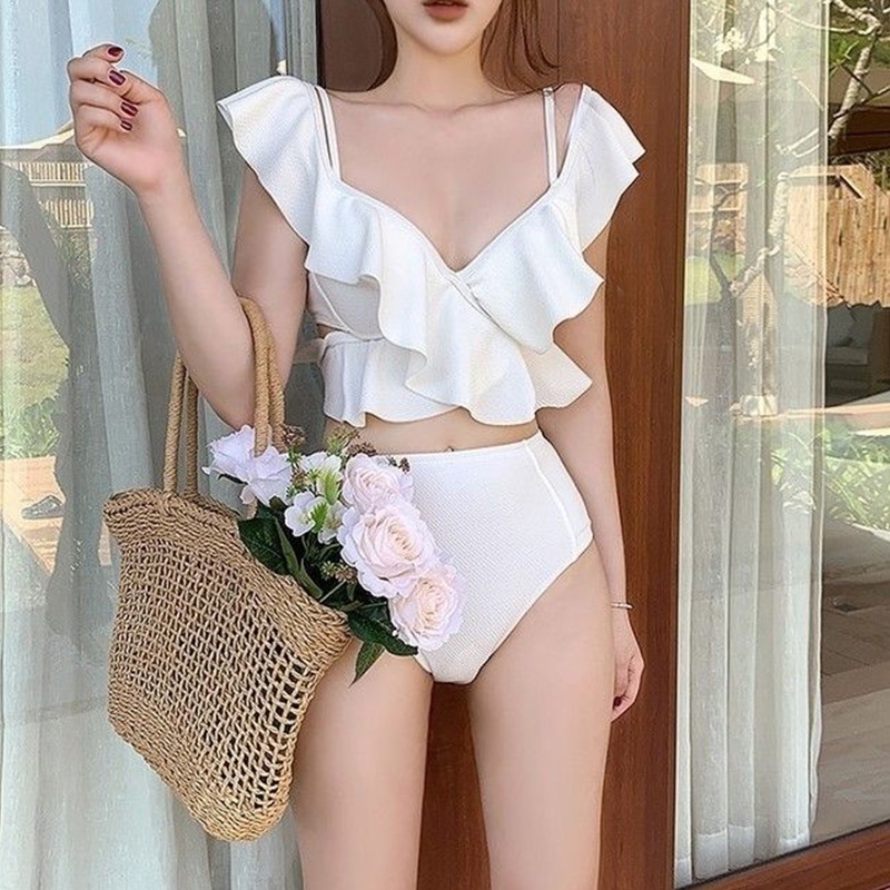 bikiniทูพีชงานเรียบๆหรูๆพร้อมส่ง-ชุดว่ายน้ำเเฟชั่นเกาหลี-ชุดว่ายน้ำสวยๆราคาดีน่าซื้อ-ชุดว่ายน้ำทูพีช