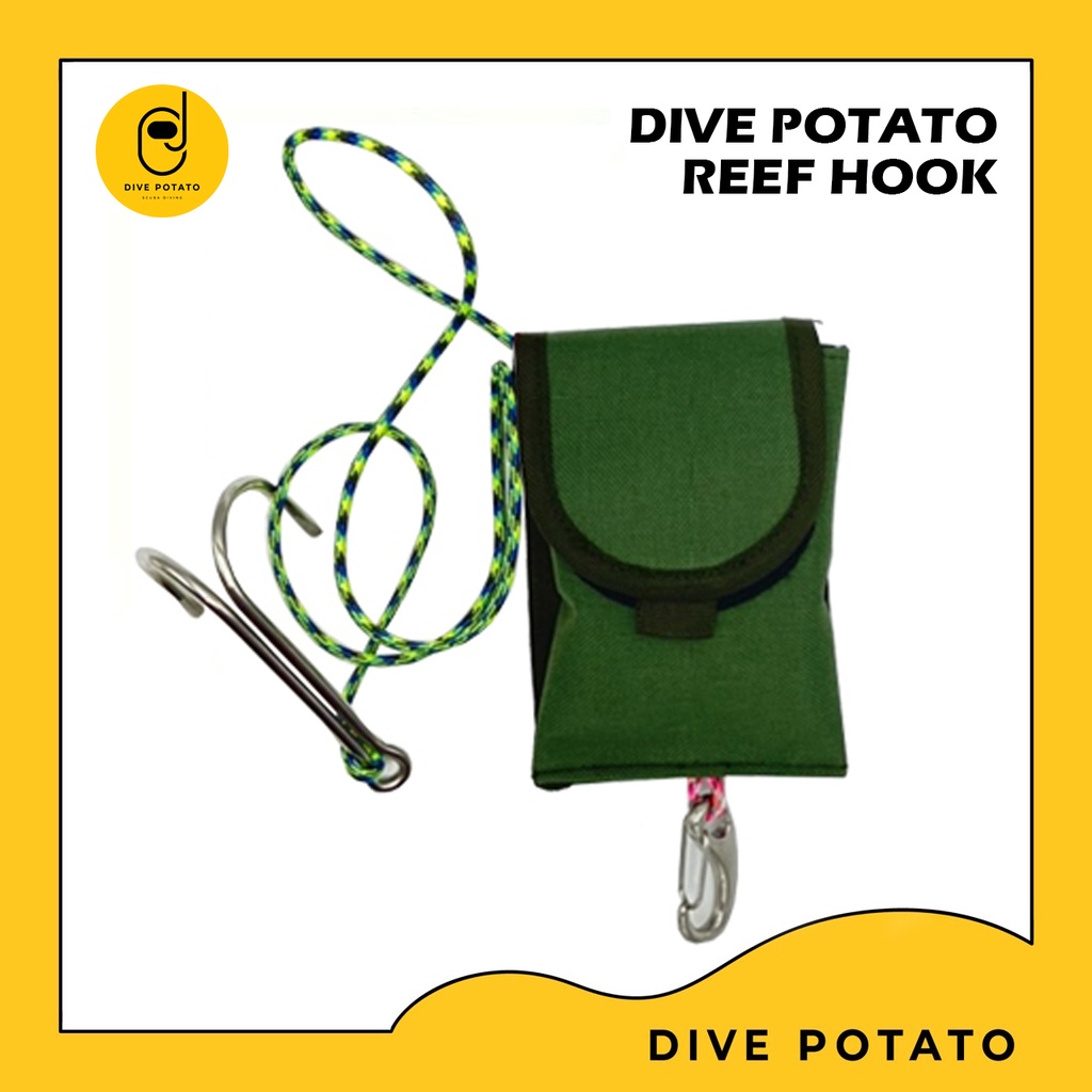 dive-potato-reef-hook-อุปกรณ์พกพาสำหรับเกี่ยวยึดกับแนวหินผาใต้น้ำเพื่อหยุดรอ