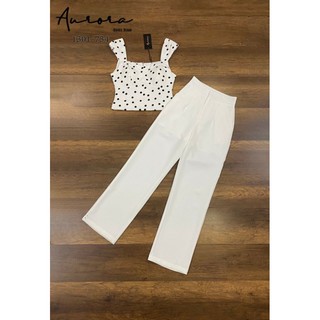 Aurora Brand : Setเสื้อลายจุด+มาพร้อมกางเกงขายาว