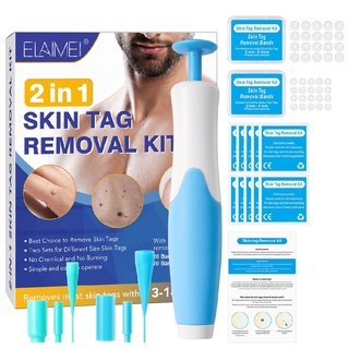 2 in 1 Skin Tag Remover Kit for 2-8mm Tags Bands Safe Painless Removal