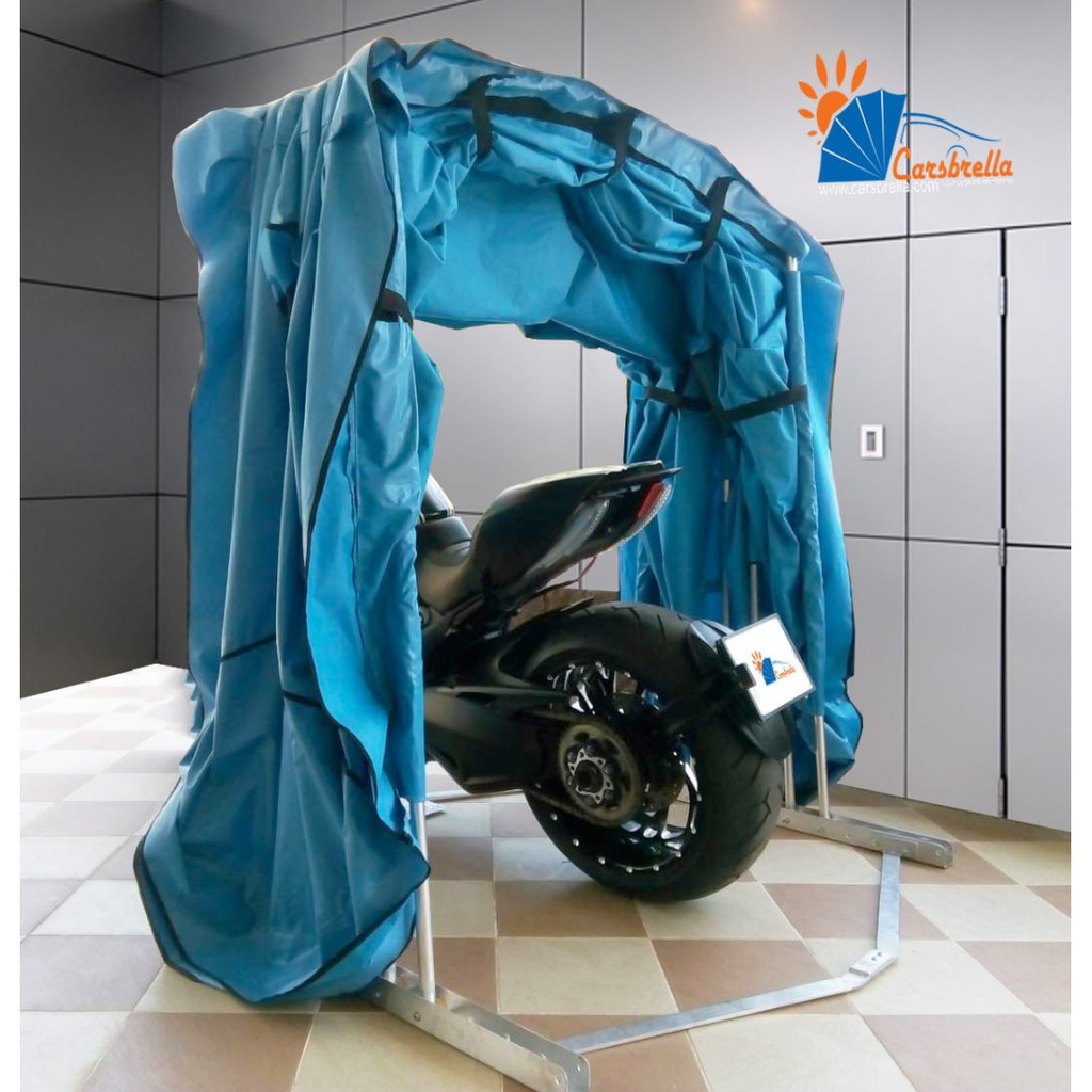 เต็นท์พับได้-เต็นท์จอดรถสำเร็จรูป-carsbrella-รุ่น-bike-สำหรับรถมอเตอร์ไซค์ขนาดกลาง-ใหญ่-ปกป้องฝุ่นและสิ่งสกปรกทุกชนิด