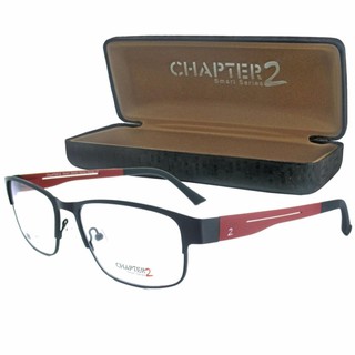 CHAPTER 2 แว่นตา รุ่น Smart Serles สีดำขาแดง วัสดุ Stainless SteelCombination