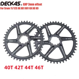 Deckas จานหน้าจักรยาน อะลูมิเนียมอัลลอย 3 มม. GXP 40T 42T 44T 46T อุปกรณ์เสริม สําหรับจักรยานเสือภูเขา XX1 Sram XO1 X1 GX XO X9