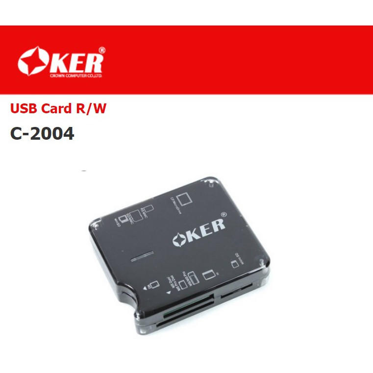 ภาพสินค้าอุปกรณ์อ่านการ์ด การ์ดรีดเดอร์ Oker Card reader C-2004 USB 2.0 รับประกันสินค้า 6 เดือน เปิดใบกำกับภาษีเต็มรูปแบบได้ จากร้าน kss_samrong บน Shopee ภาพที่ 2