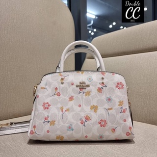 (แท้ 💯%‼ Factory ไม่ใช่งานออก Shop) CO ACH C8340 MINI LILLIE CARRYALL IN SIGNATURE CANVAS WITH MYSTICAL FLORAL PRINT