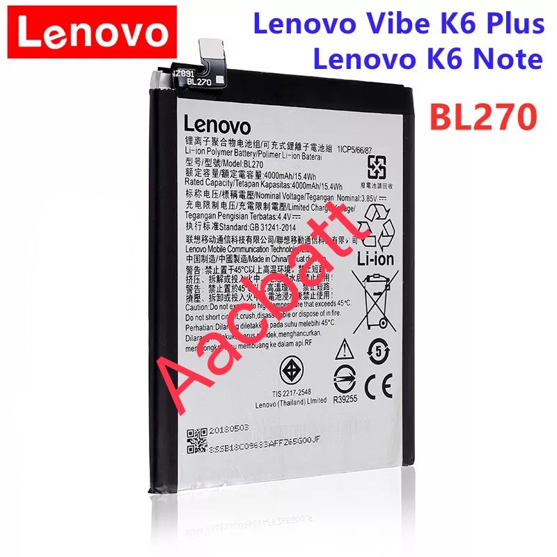 แบตเตอรี่-lenovo-k8-note-k8-lenovo-k6-note-k6-bl270-4000mah