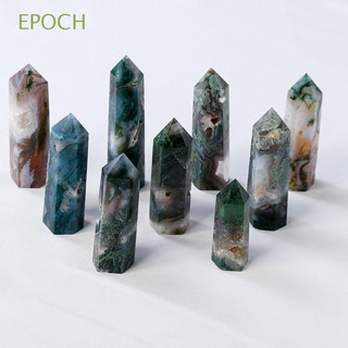 Epoch หินคริสตัล หินโอเบลิสก์ หกเหลี่ยม สีเขียว สําหรับตกแต่งบ้าน ออฟฟิศ