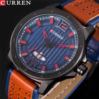 CURREN New Fashion Design Casual Quartz Men Watches Leather Strap Male Clock Display Date Black Wrist Watch Montre Homme