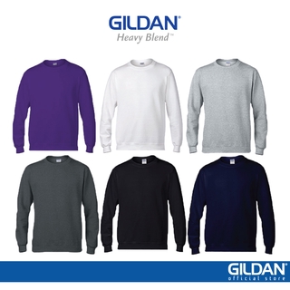 Gildan เสื้อกันหนาว คอกลม สําหรับผู้ใหญ่ ทุกเพศ - สีม่วง / ขาว / เทา / สภาพอากาศเข้ม / ดํา / กรมท่า 88000