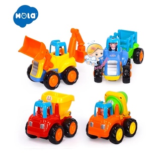 ชุดเซทรถบรรทุก 4 ชิ้น Huile toys รถของเล่น รถเด็กเล่น