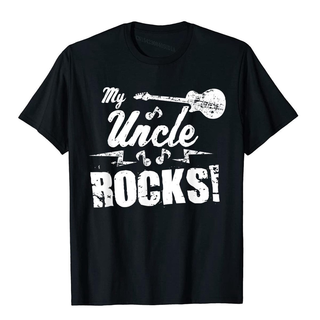 เสื้อยืดแขนสั้น-พิมพ์ลาย-my-uncle-rocks-rock-n-roll-guitar-สําหรับผู้ชาย