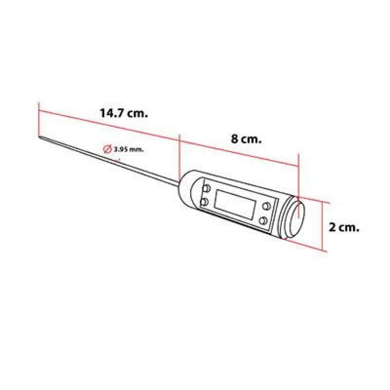 เทอร์โมมิเตอร์ดิจิตอล-วัดอุณหภูมิอาหาร-digital-thermometer-แท่งเหล็กอลูมิเนียม-probe-ยาว-147-mm