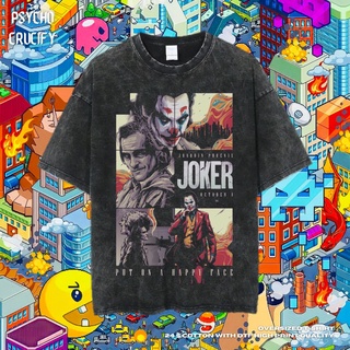 เสื้อยืดโอเวอร์ไซส์เสื้อยืด ขนาดใหญ่ พิมพ์ลาย Psycho Crucify Joker | หินล้างทําความสะอาด | เสื้อยืด ขนาดใหญ่ | สไตล์วินเ