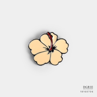 White Hibicos Flower Brooch-เข็มกลัดดอกชบาขาว