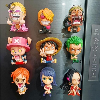 แม่เหล็กติดตู้เย็น แม็กเน็ต 3D 3DMagnet แม้กเน็ทเรซิ่น✻✢❀Creative Cartoon 3D Stereo One Piece สติ๊กเกอร์ติดตู้เย็น Luffy