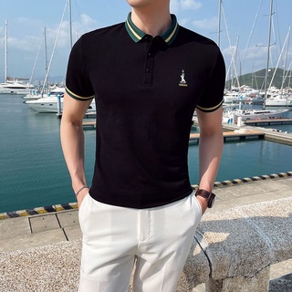 ♠⊙เสื้อยืดแขนสั้นผู้ชายฤดูร้อนปี 2021 เสื้อโปโลใหม่เวอร์ชั่นเกาหลีของเทรนด์การเพาะปลูกด้วยตนเองทุกการแข่งขันเสื้อเชิ้ตแข