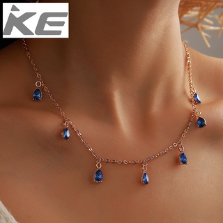 Jewelry Simple and popular temperament sapphire necklace tassel necklace clavicle chain for gi