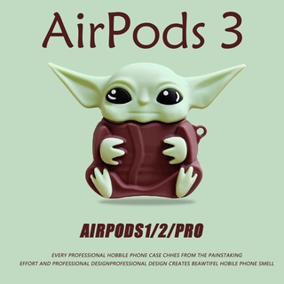 Alien Yoda compatible AirPods 3 สำหรับ compatible AirPods (3rd) กรณี 2021 ใหม่ compatible AirPods3 หูฟังป้องกันกรณี 3rd กรณี compatible AirPodsPro กรณี compatible AirPods2gen กรณี